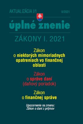 Aktualizácia I/1 2021 – daňové a účtovné zákony