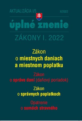 Aktualizácia I/5 2022 – daňové a účtovné zákony