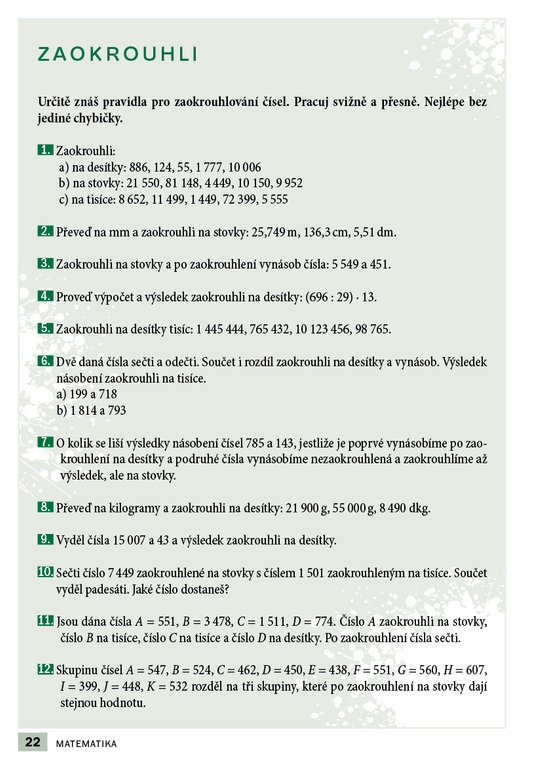 Příprava na přijímací zkoušky na SŠ-Matematika 8letá gymn.