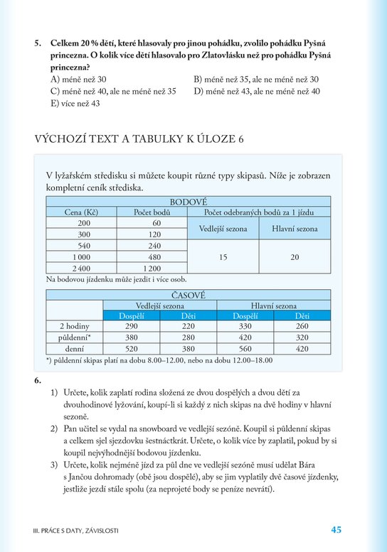 Přijímací zkoušky na střední školy – matematika