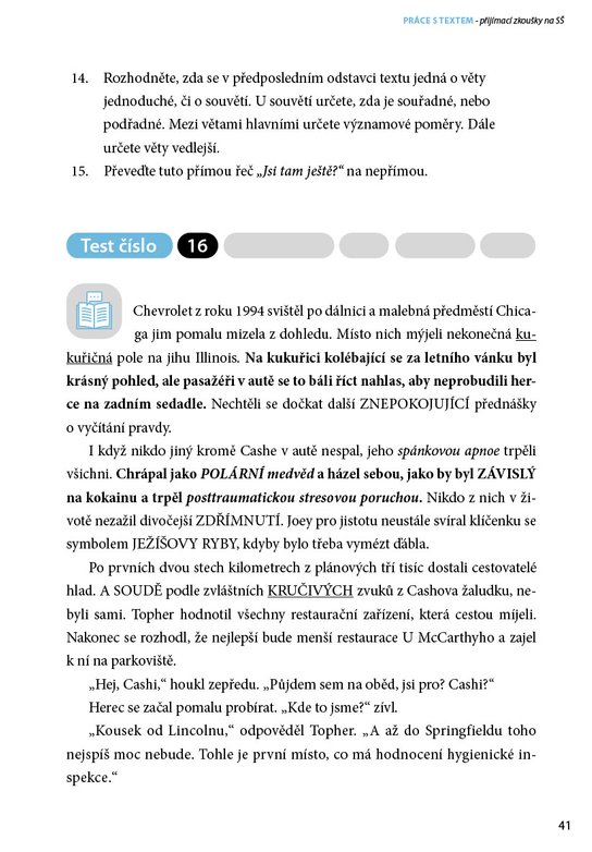 Příprava na přijímací zkoušky na SŠ – Práce s textem