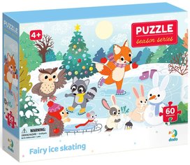 Puzzle Zvířata Čarovné zimní bruslení 60 dílků