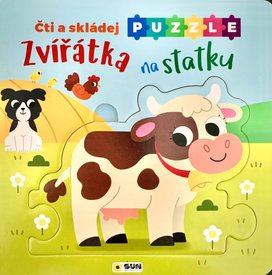 Zvířátka na statku Čti a skládej puzzle