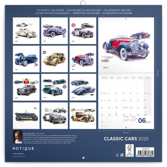 Classic Cars 2025 – nástěnný kalendář