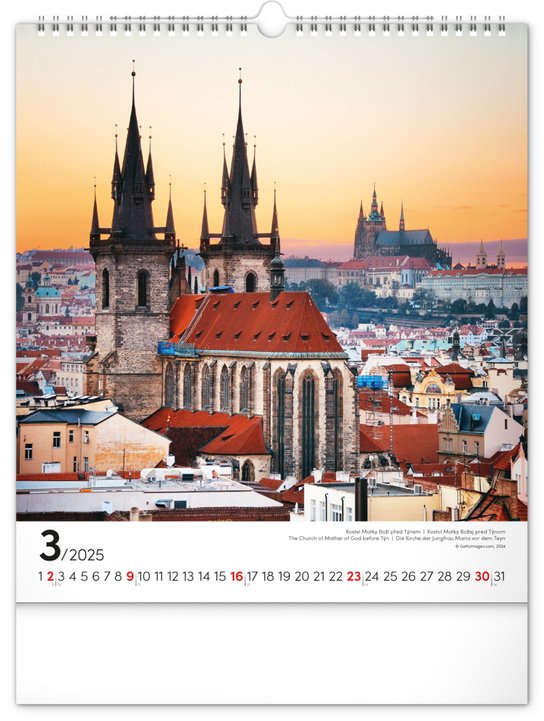 Praha 2025 - nástěnný kalendář