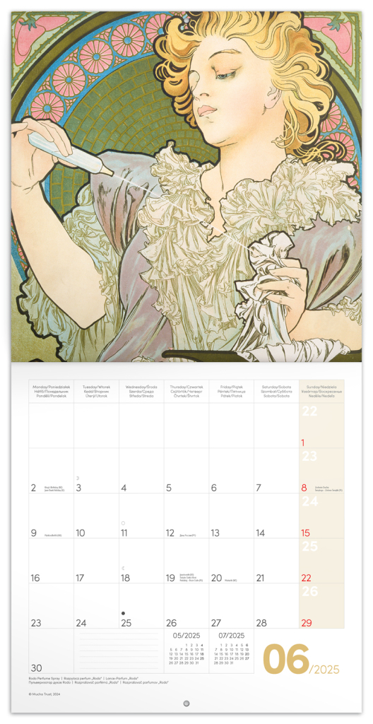 Alfons Mucha 2025 - nástěnný kalendář