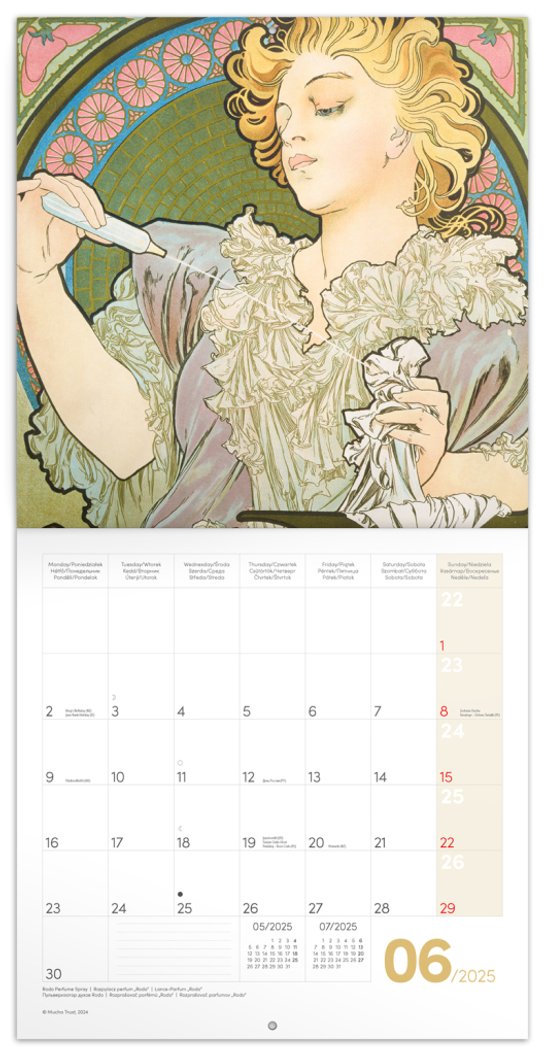 Alfons Mucha 2025 - nástěnný kalendář