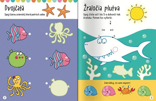 Veľké samolepky a maľovanky pre malé ruky Žraloky
