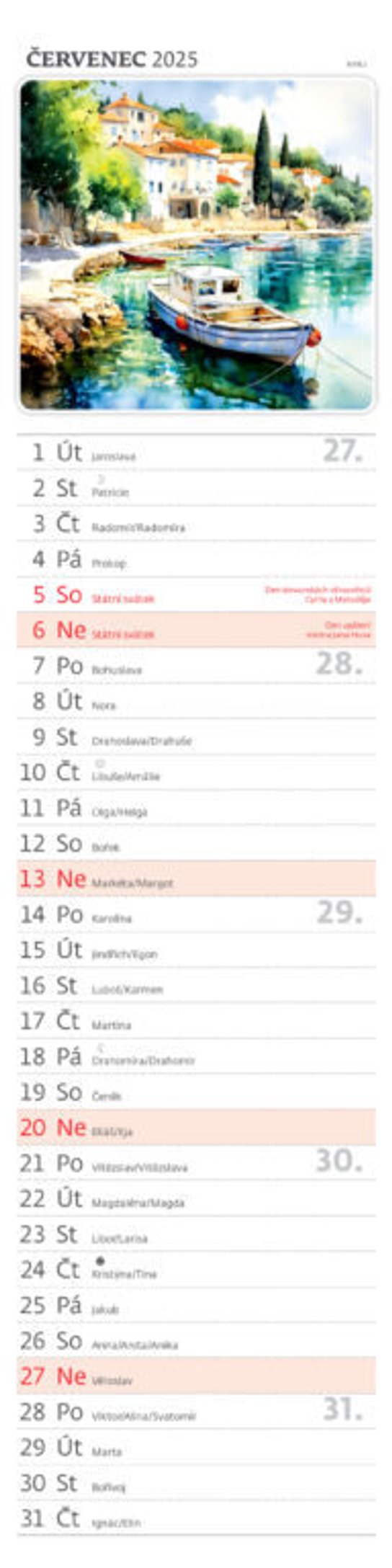 Aquarelle 2025 - nástěnný kalendář