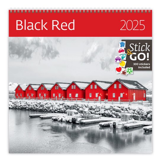 Black Red 2025 - nástěnný kalendář