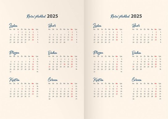 Týdenní diář 2025 B6 Lunární Zodiac