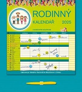 Rodinný kalendář s perem 2025 - nástěnný kalendář