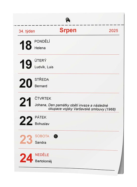 Trhací kalendář 2025 - nástěnný kalendář