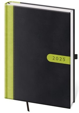 Týdenní diář 2025 A5 Bora černo/zelený