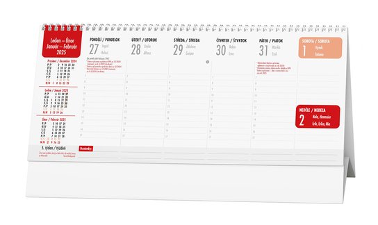 Manažerský dańový kalendář 2025 - stolní kalendář