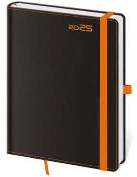Týdenní diář 2025 B6 Black Orange s poutkem
