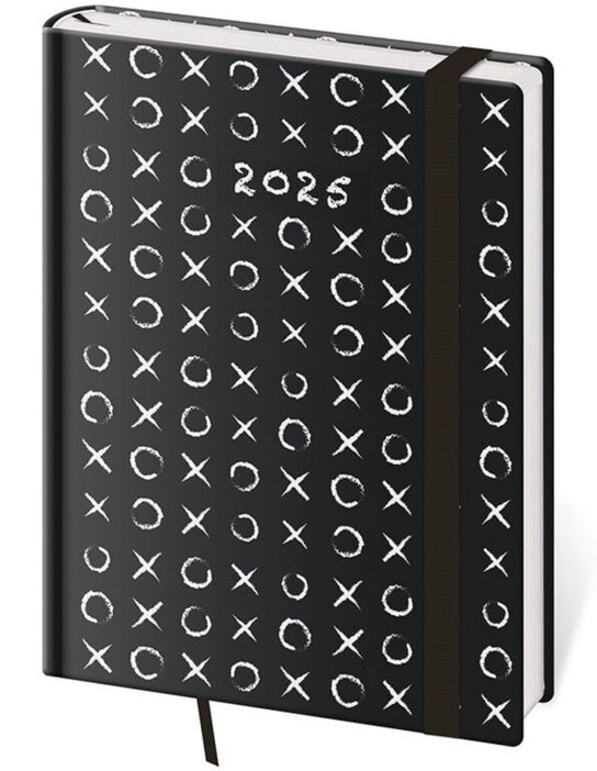 Týdenní diář 2025 B6 Vario Tic-Tac-Toe s gumičkou