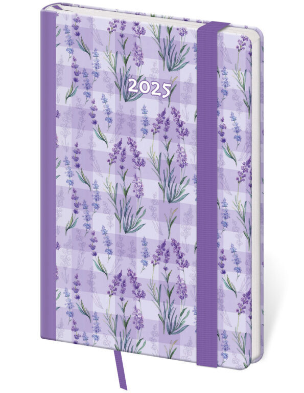 Kapesní diář 2025 Vario Lavender s gumičkou