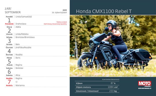 Motorky 2025 - stolní kalendář