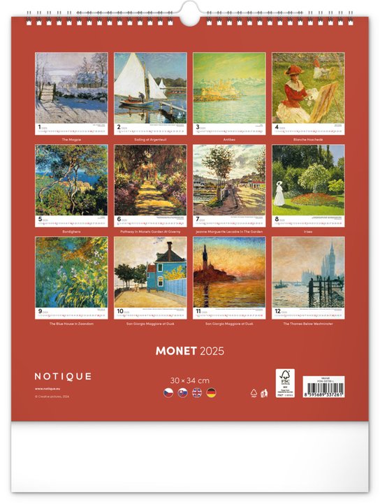Claude Monet 2025 - nástěnný kalendář