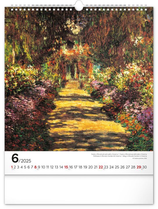 Claude Monet 2025 - nástěnný kalendář