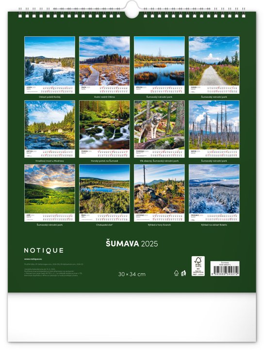 Šumava 2025 - nástěnný kalendář