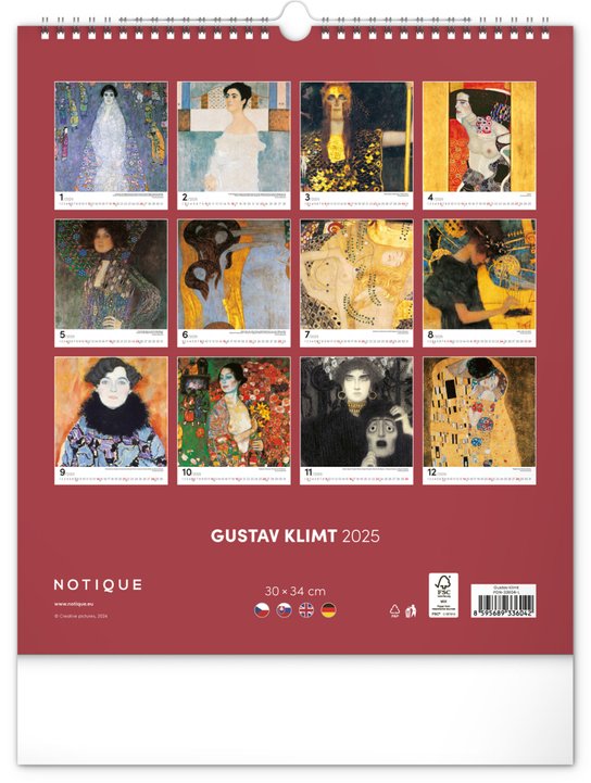 Gustav Klimt 2025 - nástěnný kalendář