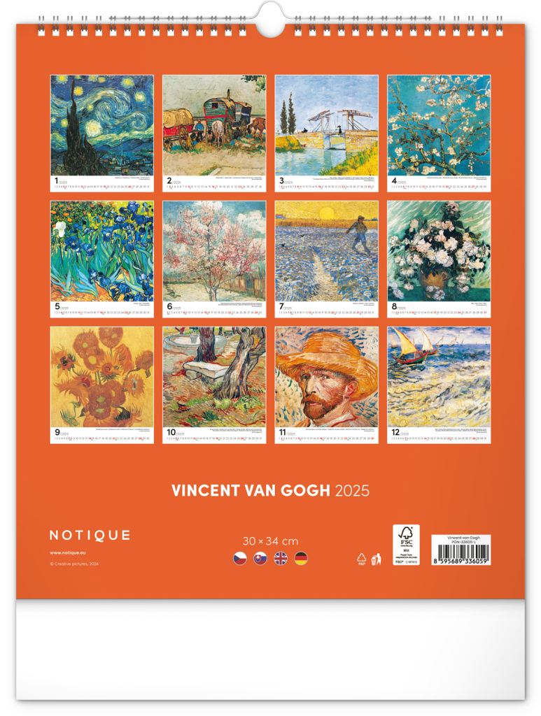 Vincent van Gogh 2025 - nástěnný kalendář