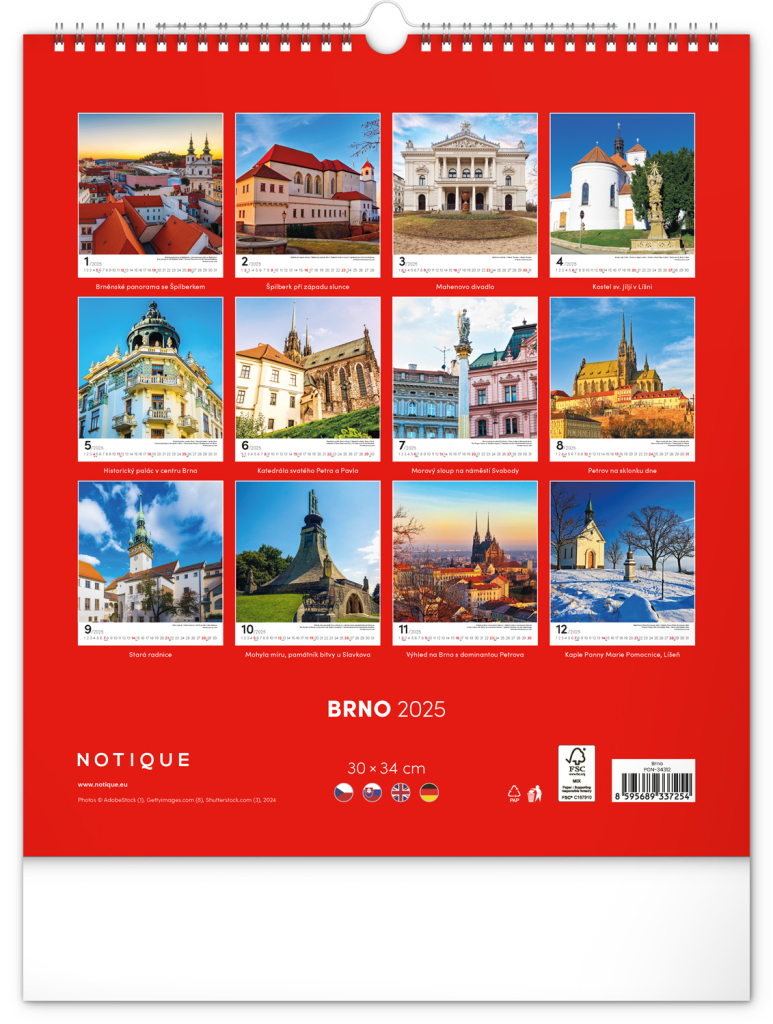 Brno 2025 - nástěnný kalendář