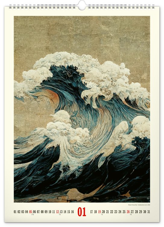 Vintage plakáty Japonské umění 2025 - nástěnný kalendář