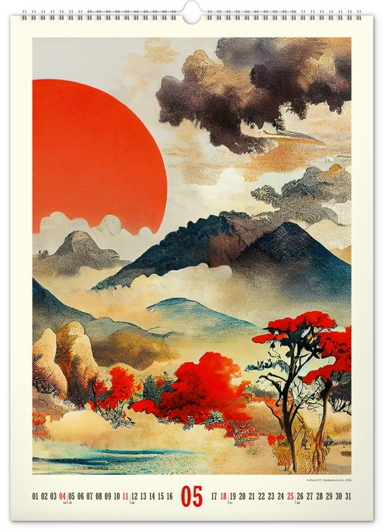 Vintage plakáty Japonské umění 2025 - nástěnný kalendář