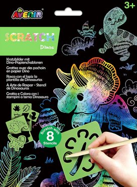 Škrabací obrázky podle šablony Dinosauři
