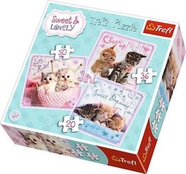 Puzzle Sladká koťátka 3v1
