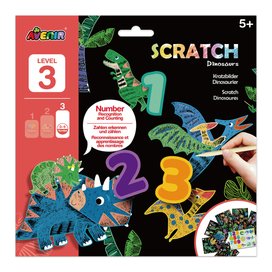 Škrabací obrázky Level 3 Dinosauři