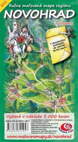 Ručne maľovaná mapa regiónu Novohrad