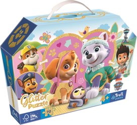 Třpytivé Glitter puzzle v kufříku Tlapková patrola