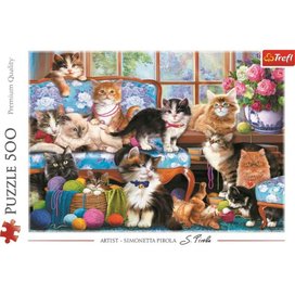 Puzzle Kočičí rodinka 500 dílků