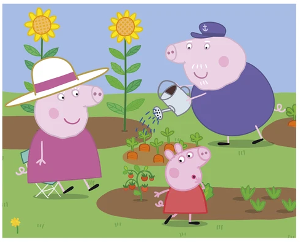 Dřevěné kostky Peppa Pig Veselý den