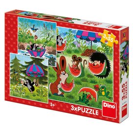 Puzzle 3x55 Krteček a paraplíčko