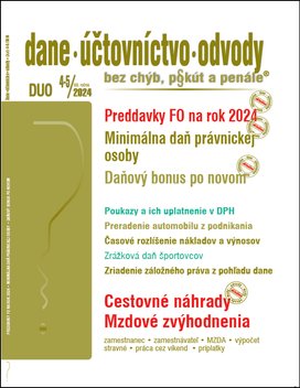 DUO 4-5/2024 Preddavky FO, Minimálna daň PO