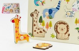 Vkládačka/Puzzle deskové obrysové ZOO dřevo