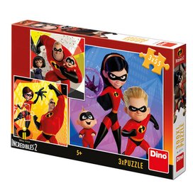 Puzzle 3x55 Úžasňákovi 2 Hrdinové