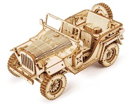 3D dřevěné puzzle Vojenský džíp