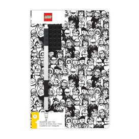 LEGO Stationery Zápisník A5 s černým perem Minifigure Brick