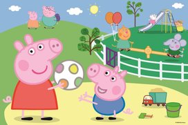 Puzzle Prasátko Peppa Zábava s přáteli