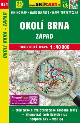 Okolí Brna - západ 1:40 000