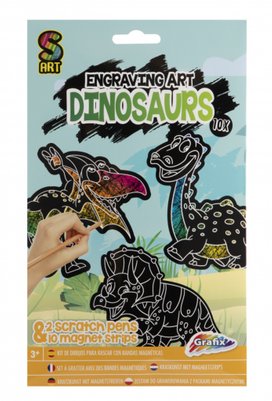 Vyškrabávání magnetky 10ks Dino
