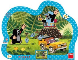 Puzzle 15 Krtek se žlutým autem kontura