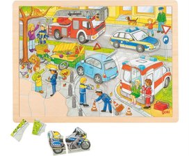 Dřevěné puzzle Policie 56 dílků