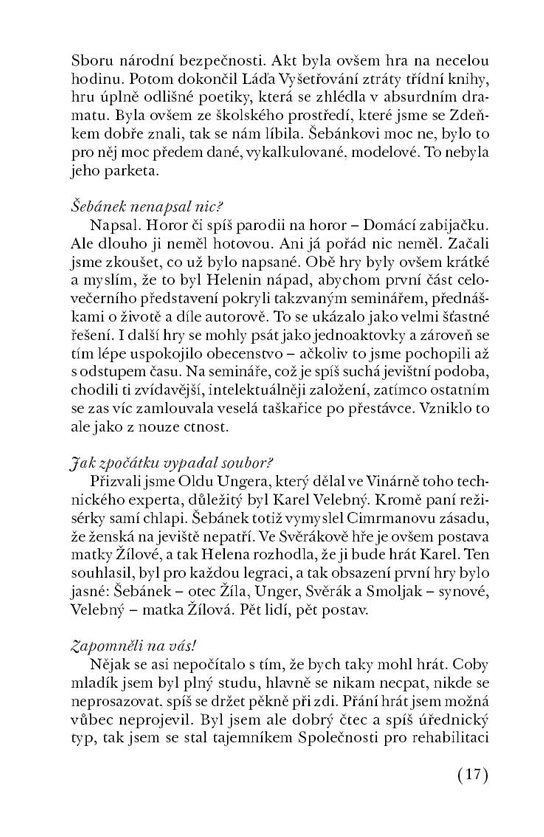 Nedělňátko aneb s Cimrmanem v zádech 
